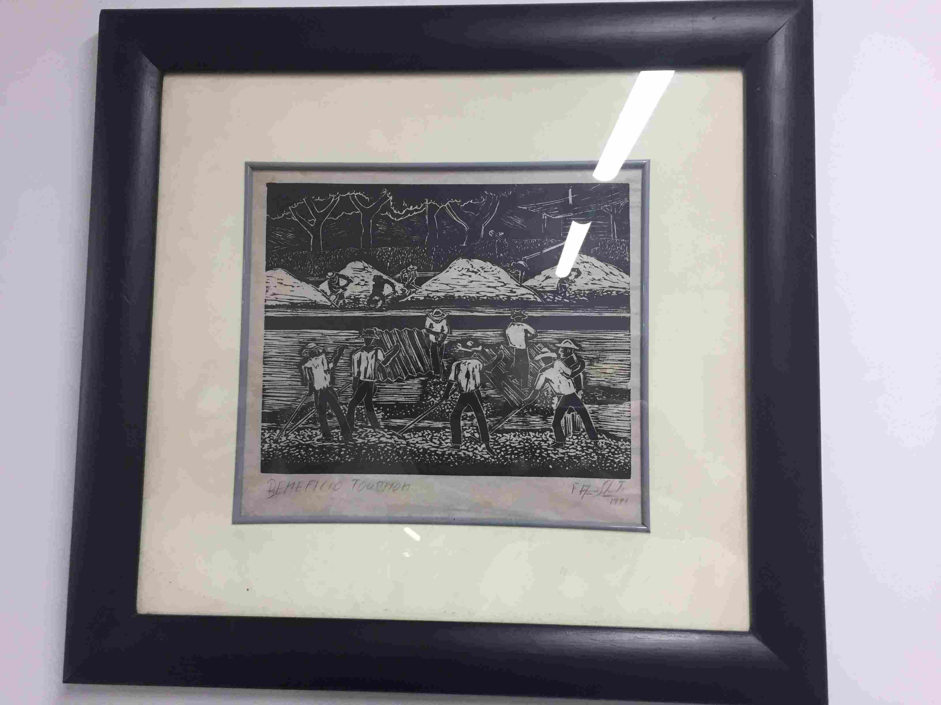 Original Xilography, Costa Rican Artist of the Century, Francisco Amighetti
